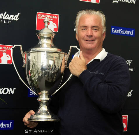 Glenn Ralph holding the trophy after winning the Scottish Senior Open